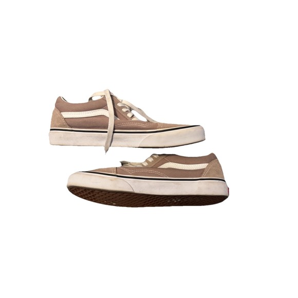 Vans Old Skool Taupe White Beige Womens Size 9 Athletic Skate Shoes Sneakers - Picture 4 of 5